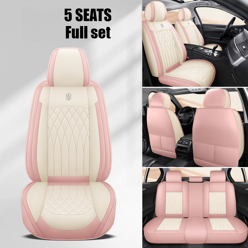 Leather Car Seat Covers Full Set Universal - 5-Seater Full Set of Universal Car