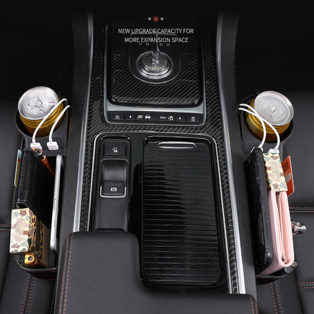 Seat Gap Filler Organizer With Usb Charger - Car Seat Gap Storage Box Black