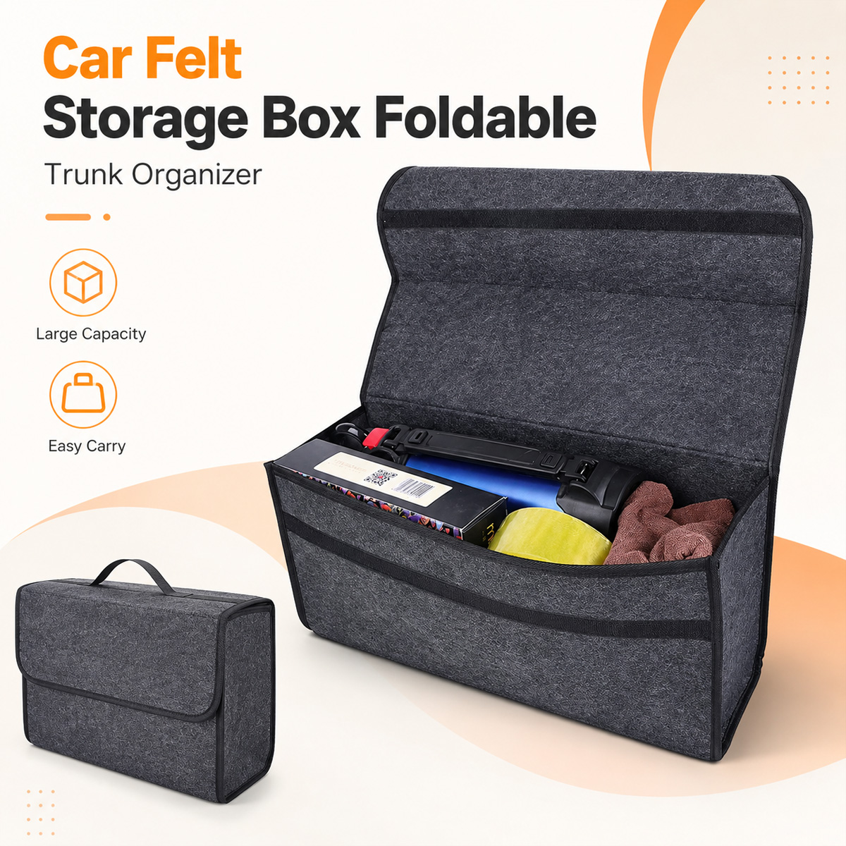 Car Trunk Organizer Foldable Storage Box - YONGRUN Foldable Felt Car Storage Box