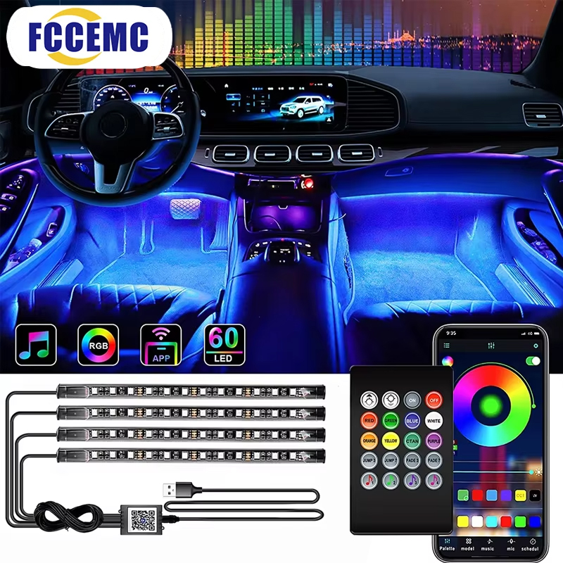 Led Ambient Interior Car Lights App Control - RGB Backlight Remote App Music Control