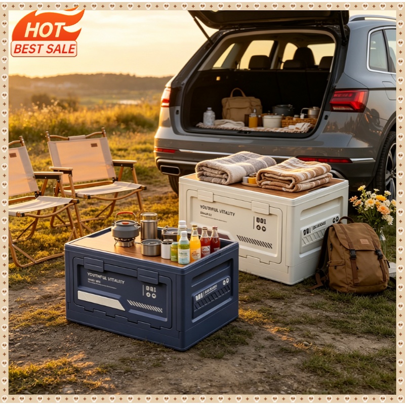 Car Trunk Organizer Foldable Storage Box - Outdoor Storage Box Camping Folding Box