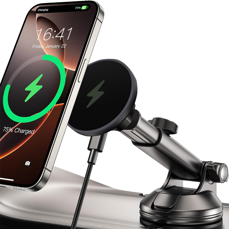 Wireless Car Charger Mount Fast Charging - UYUXIO 15W Fast Charging Windshield Dash
