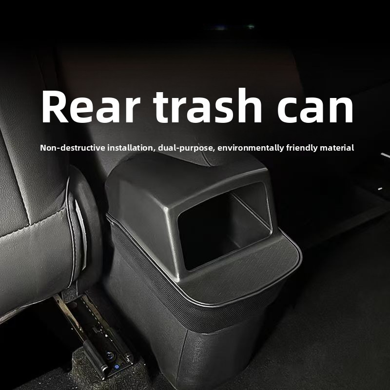 Waterproof Car Trash Can With Lid - Silicone Rear Storage Box for BYD
