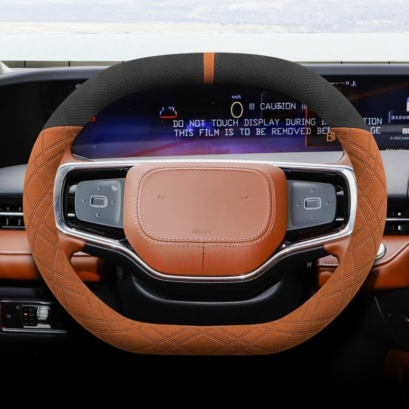 Car Steering Wheel Cover Anti Slip Breathable - For Lincoln Nautilus 2021-2025 Nappa Leather
