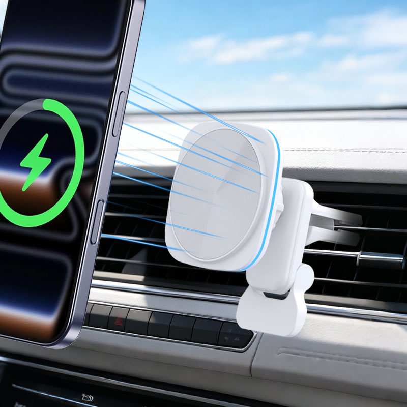 Magnetic Phone Holder For Car Vent - 15W Magnetic Car Wireless Charger With