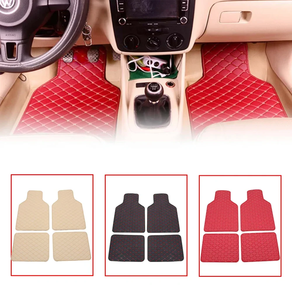 Car Floor Mats Universal Waterproof Leather - Car Floor Mats 4PCS Universal PU