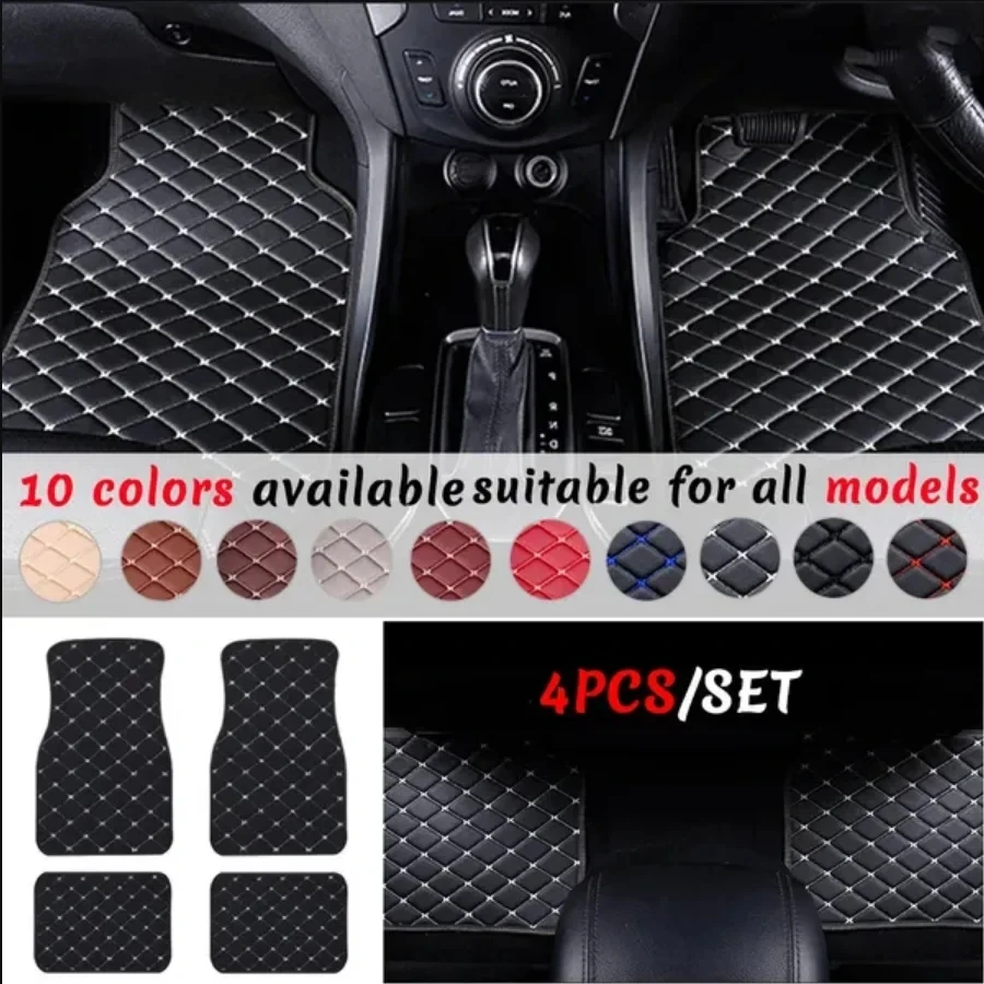 Car Floor Mats Universal Waterproof Leather - Car Floor Mats 4PCS Universal PU