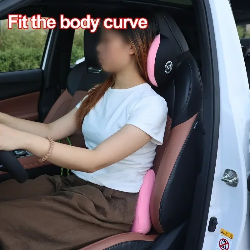 Memory Foam Car Neck Pillow Lumbar Support - For Driving Comfort Car Back Neck