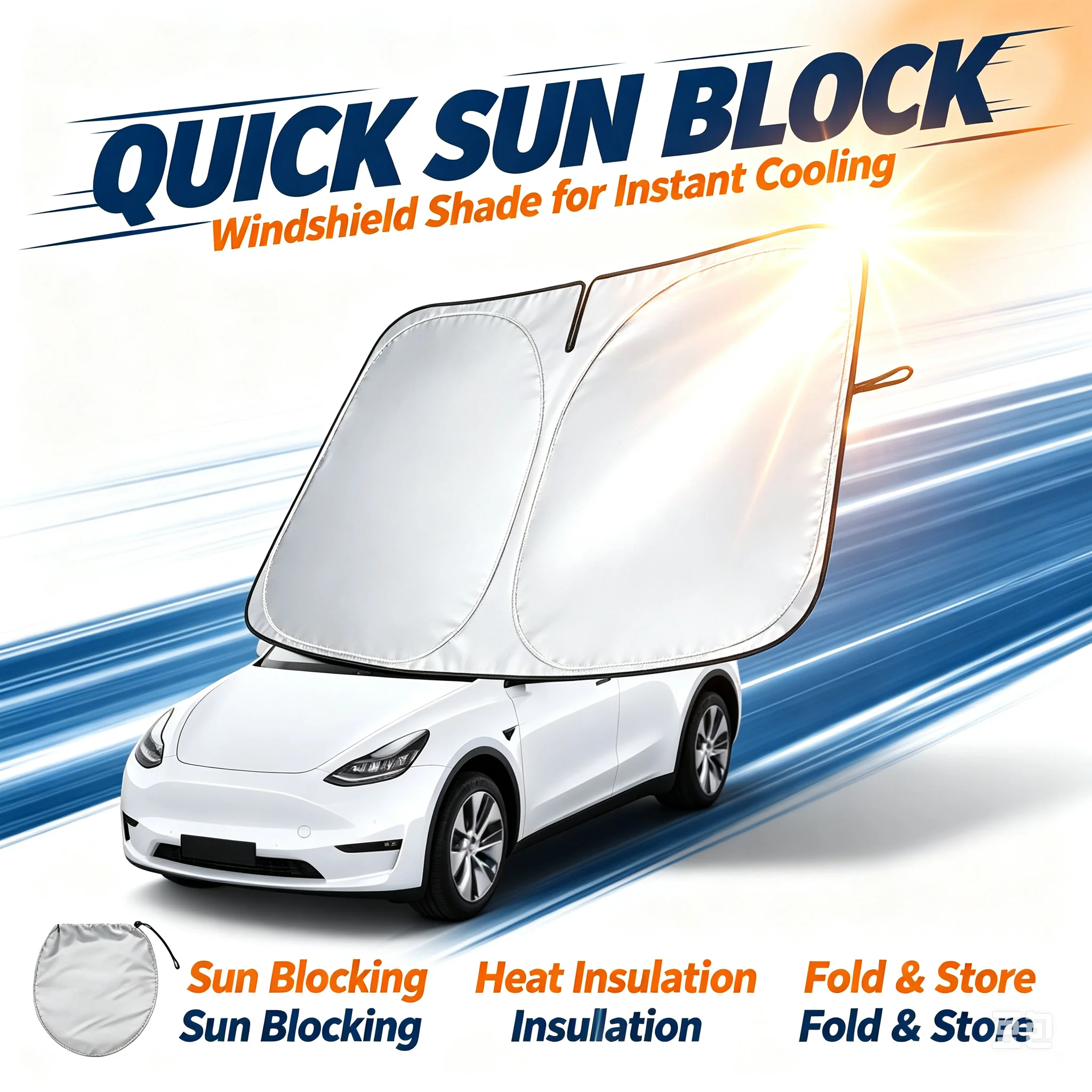 Car Sunshade UV Reflection Win - Car Sunshade Windshield Umbrella Foldable recension och pris