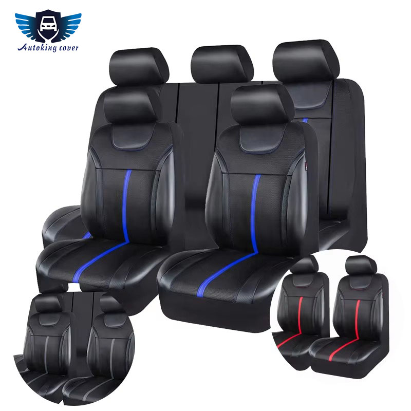 AUTOKING PU Leather And Mesh C - Leather Car Seat Covers Full Set Universal recension och pris