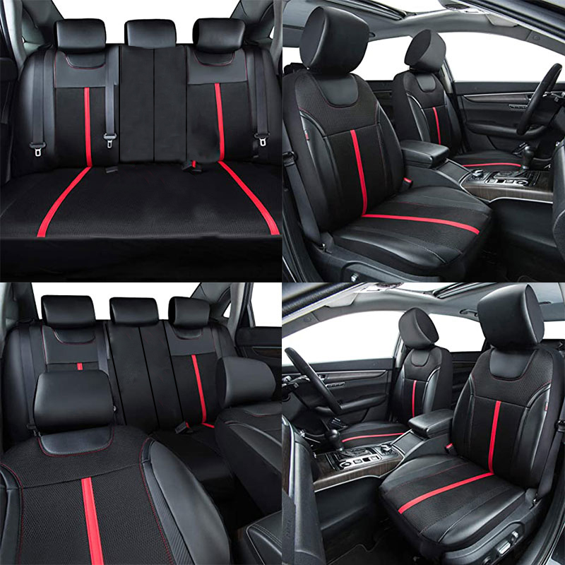 AUTOKING PU Leather And Mesh C - Leather Car Seat Covers Full Set Universal recension och pris