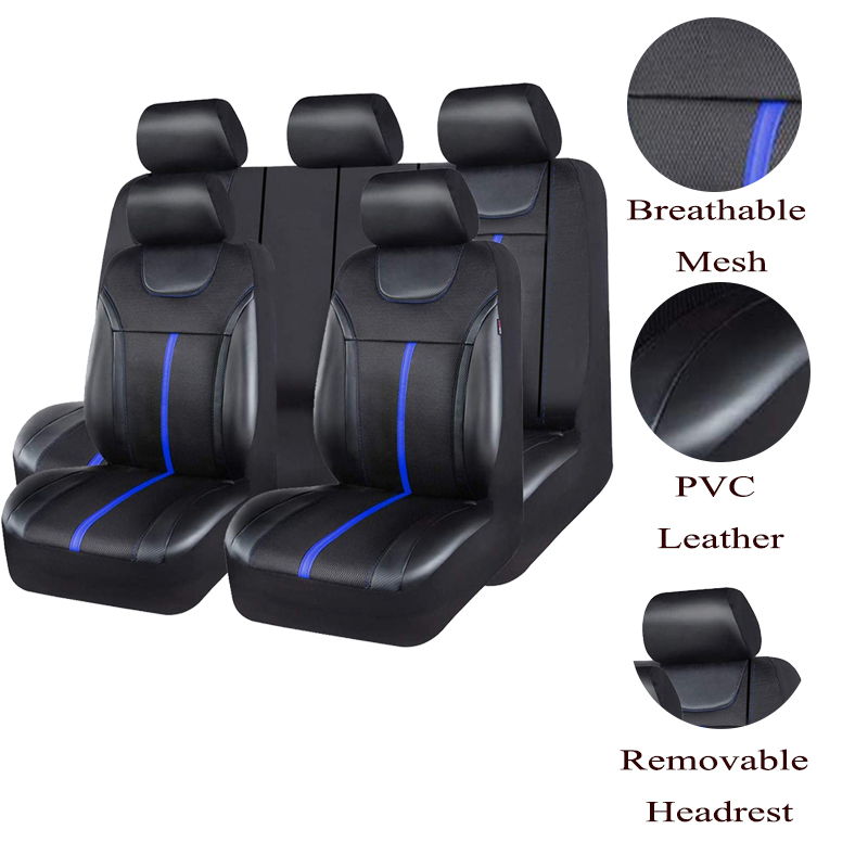 AUTOKING PU Leather And Mesh C - Leather Car Seat Covers Full Set Universal recension och pris