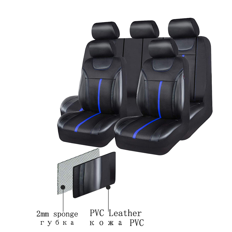 AUTOKING PU Leather And Mesh C - Leather Car Seat Covers Full Set Universal recension och pris