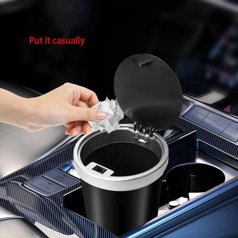 for Cup Holders Storage Compac - Waterproof Car Trash Can With Lid recension och pris