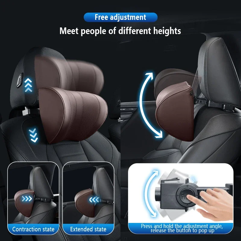 Leather Car Seat Headrest Cush - Memory Foam Car Neck Pillow Lumbar Support recension och pris