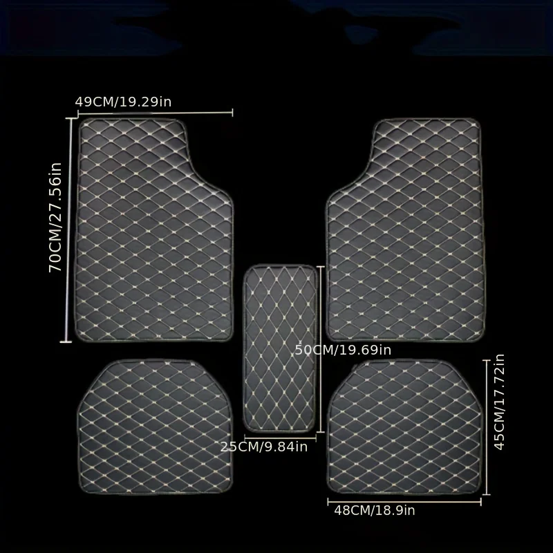 5Pcs Universal PU Leather Car  - Car Floor Mats Universal Waterproof Leather recension och pris