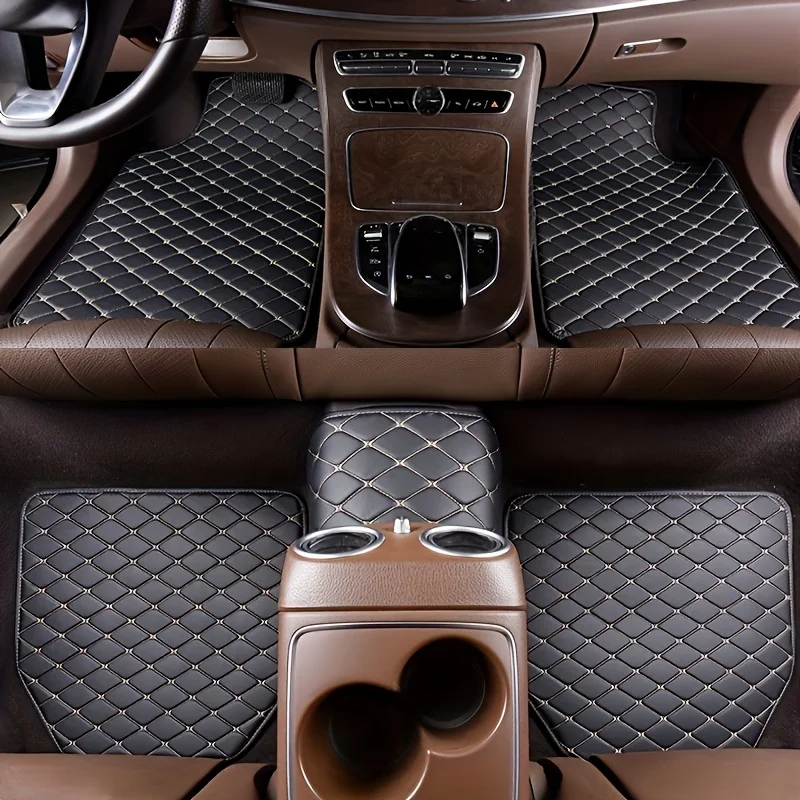 5Pcs Universal PU Leather Car  - Car Floor Mats Universal Waterproof Leather recension och pris