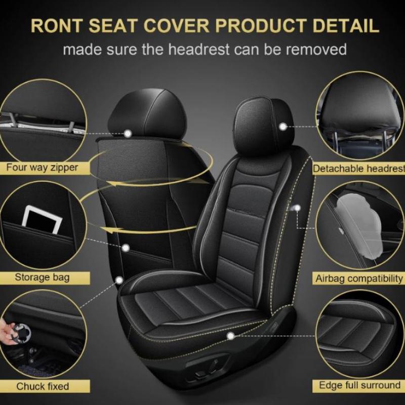 Black Universal Seat Cover 5-S - Leather Car Seat Covers Full Set Universal recension och pris