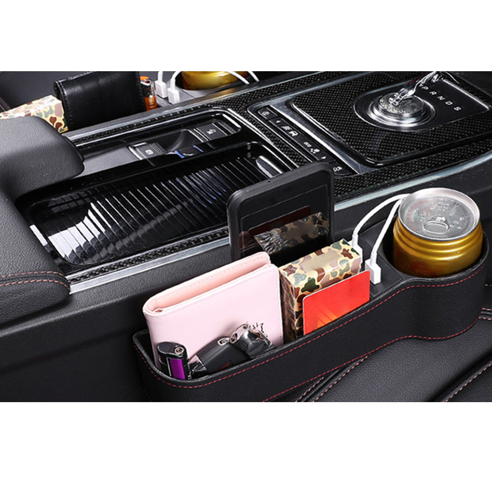 Car Seat Gap Storage Box Black - Seat Gap Filler Organizer With Usb Charger recension och pris