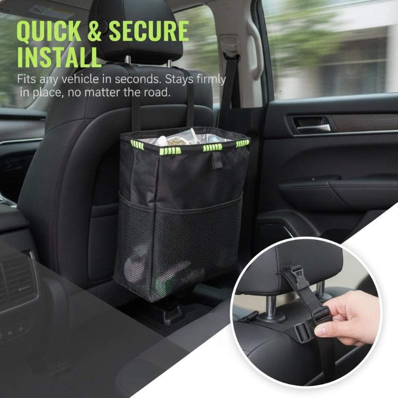 Foldable Car Trash Can With St - Waterproof Car Trash Can With Lid recension och pris
