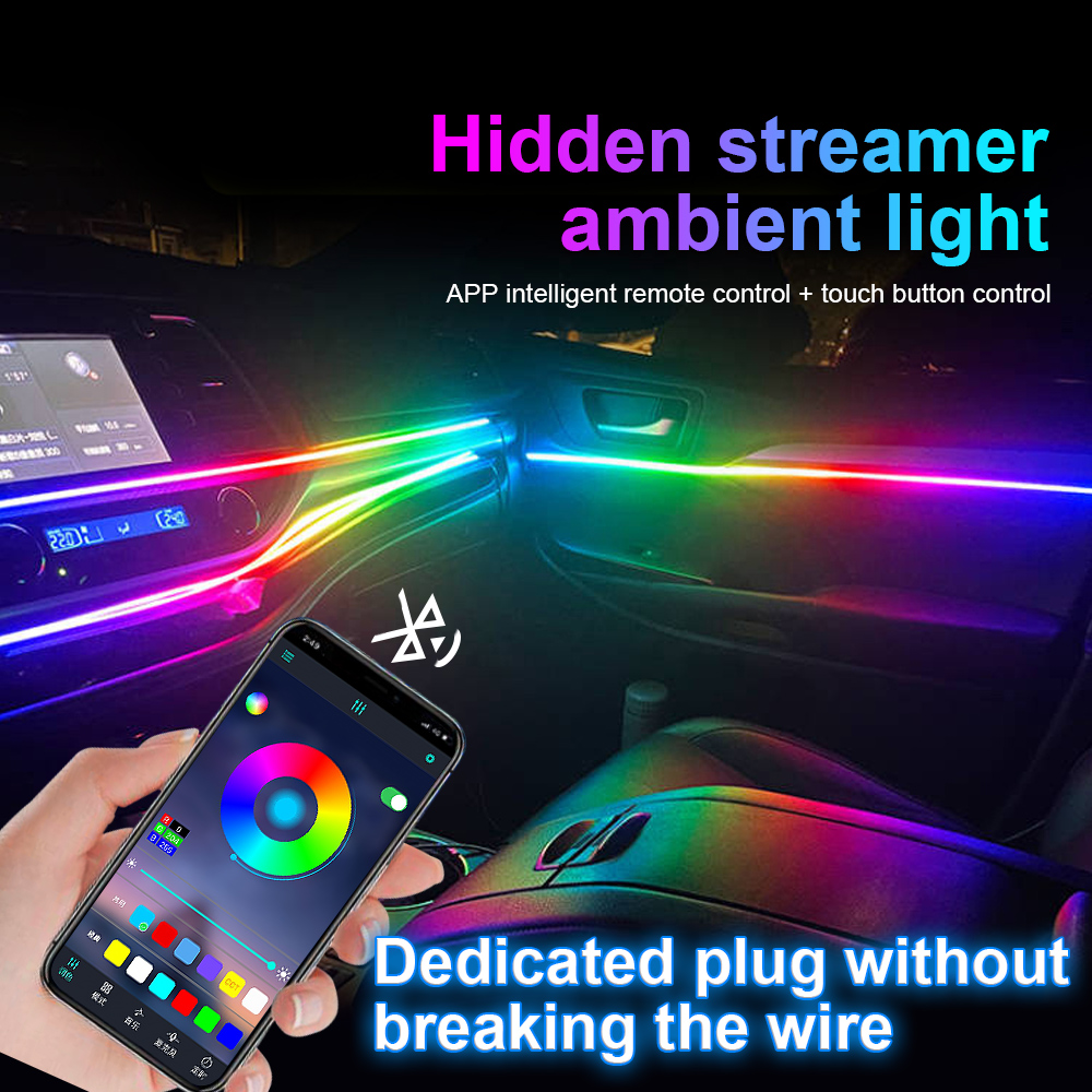 18 in 1 64 Color RGB Symphony  - Led Ambient Interior Car Lights App Control recension och pris