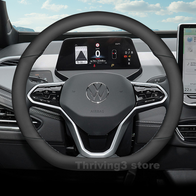 Leather car steering wheel cov - Car Steering Wheel Cover Anti Slip Breathable recension och pris