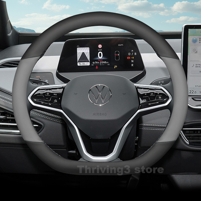 Leather car steering wheel cov - Car Steering Wheel Cover Anti Slip Breathable recension och pris
