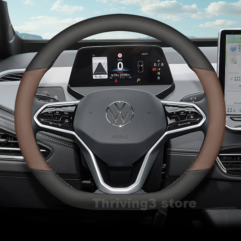 Leather car steering wheel cov - Car Steering Wheel Cover Anti Slip Breathable recension och pris