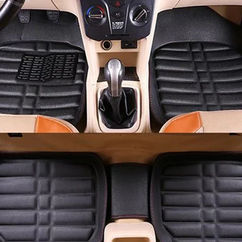 5pcs Premium Easy Clean Waterp - Car Floor Mats Universal Waterproof Leather recension och pris