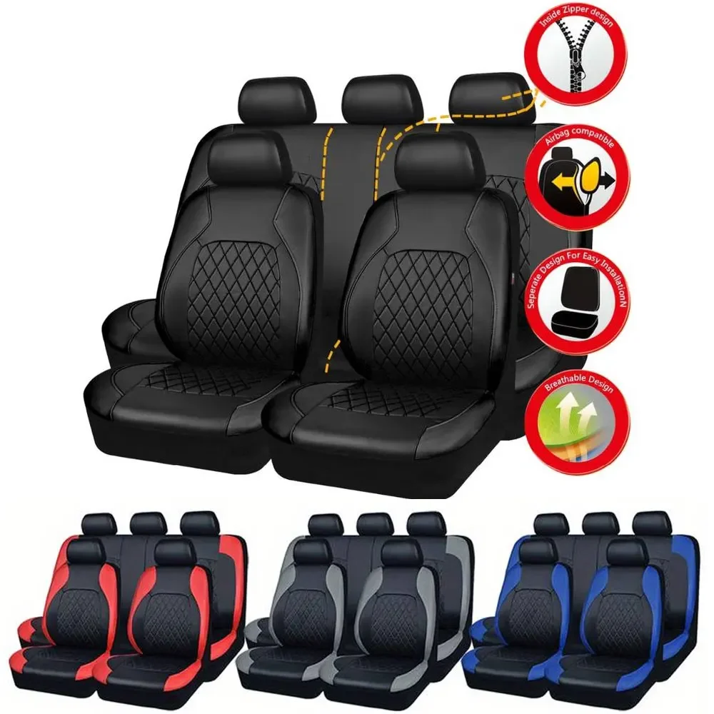 Universal Faux Leather Car Sea - Leather Car Seat Covers Full Set Universal recension och pris