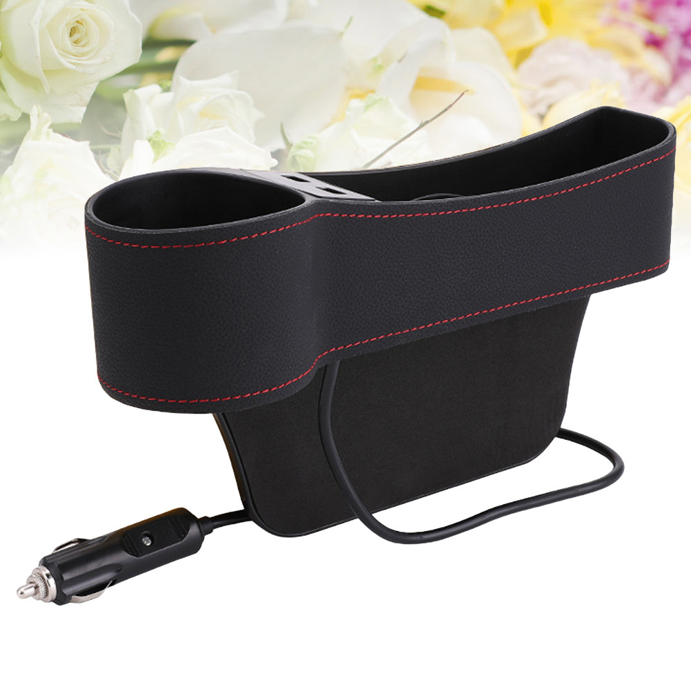Car Seat Gap Storage Box Black - Seat Gap Filler Organizer With Usb Charger recension och pris