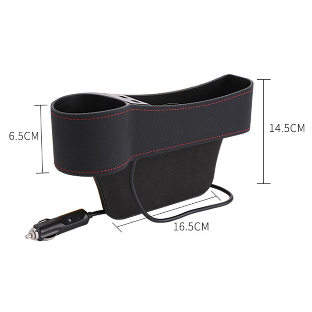 Car Seat Gap Storage Box Black - Seat Gap Filler Organizer With Usb Charger recension och pris