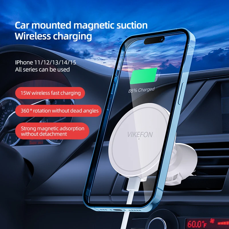 VIKEFON Magnetic Car Wireless  - Wireless Car Charger Mount Fast Charging recension och pris