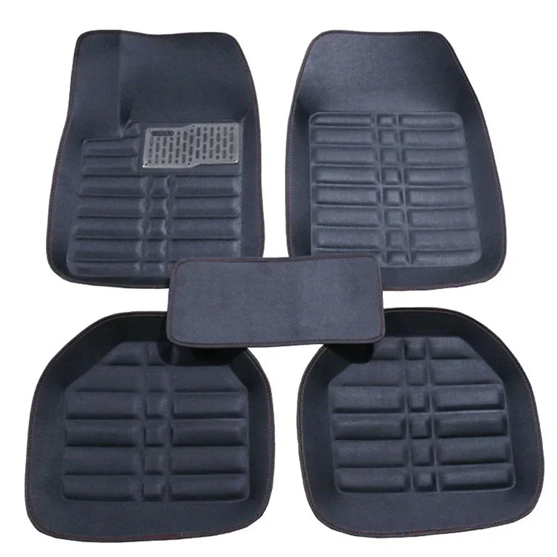 5pcs Premium Easy Clean Waterp - Car Floor Mats Universal Waterproof Leather recension och pris