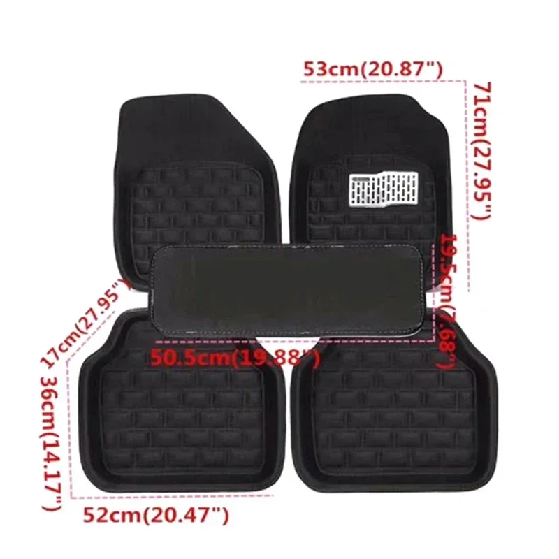 5pcs Premium Easy Clean Waterp - Car Floor Mats Universal Waterproof Leather recension och pris