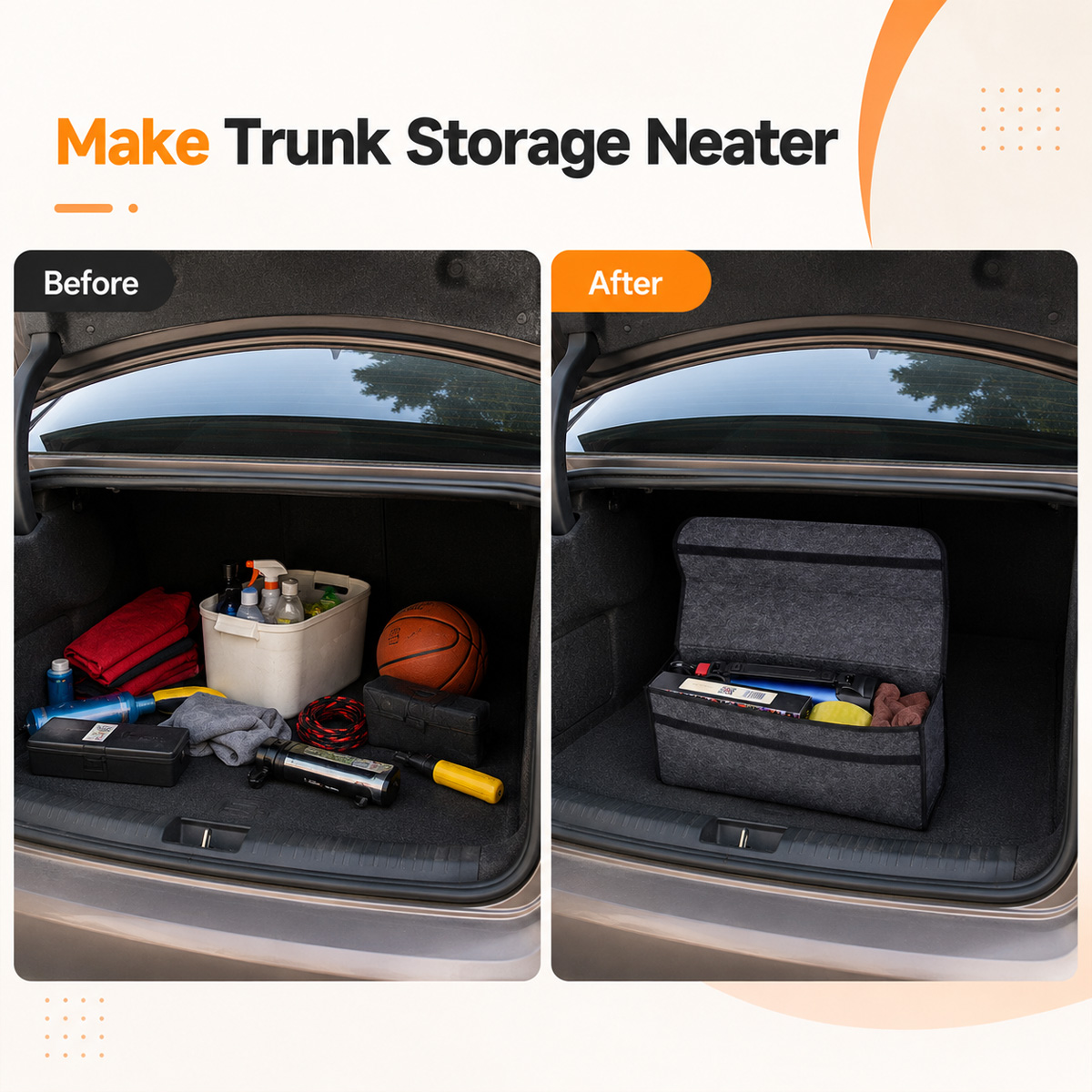 YONGRUN Foldable Felt Car Stor - Car Trunk Organizer Foldable Storage Box recension och pris