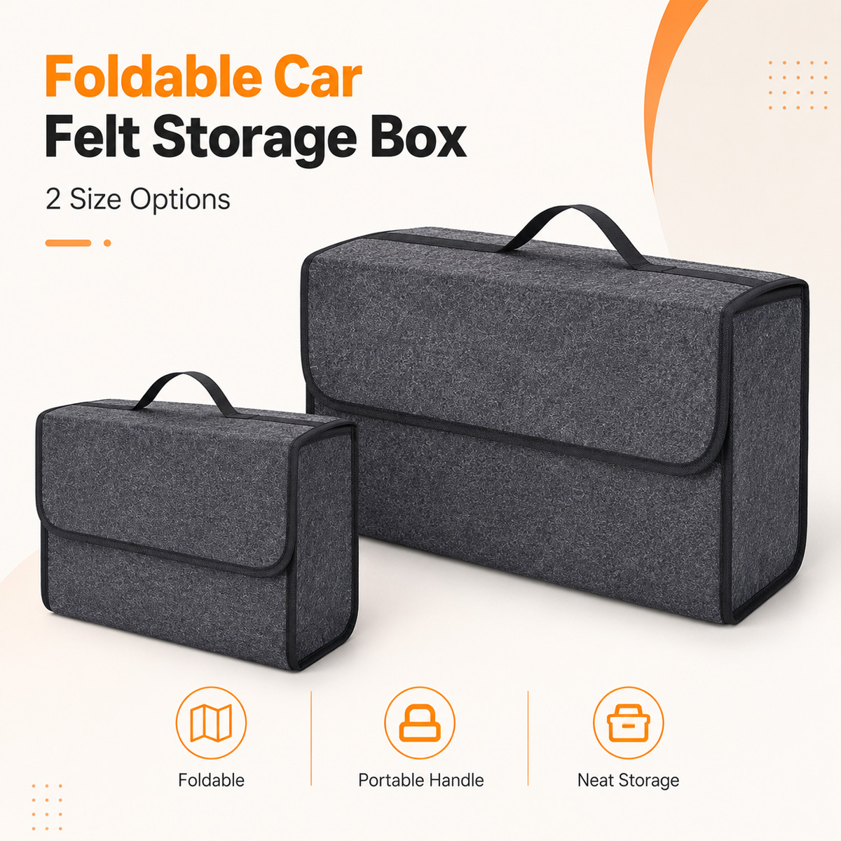YONGRUN Foldable Felt Car Stor - Car Trunk Organizer Foldable Storage Box recension och pris