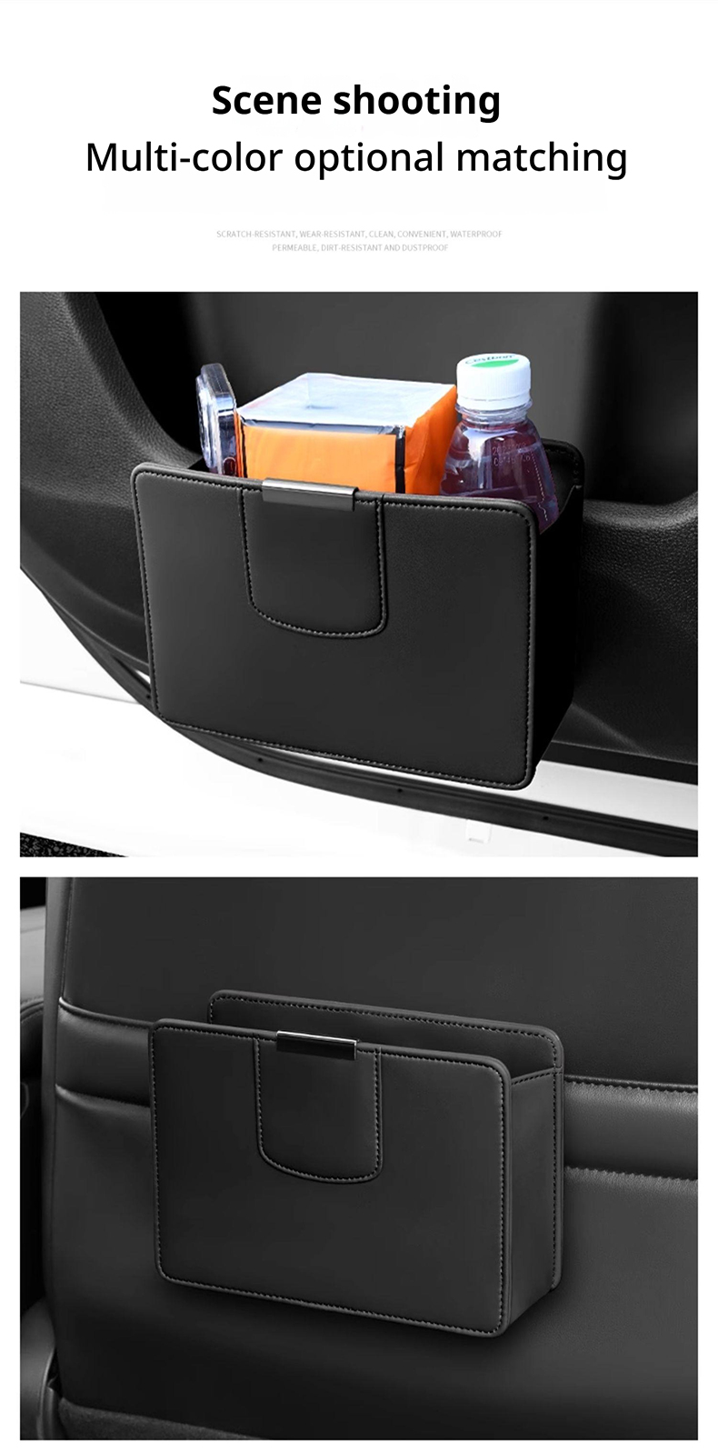 Car Trash Can Hanging Leather  - Waterproof Car Trash Can With Lid recension och pris