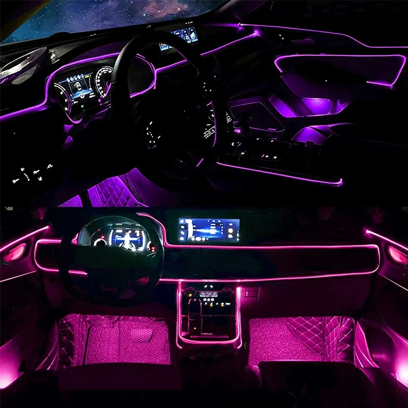 Flexible EL Wire Lights With A - Led Ambient Interior Car Lights App Control recension och pris