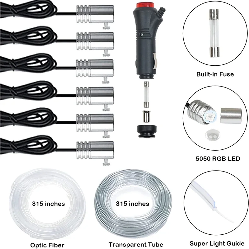 Flexible EL Wire Lights With A - Led Ambient Interior Car Lights App Control recension och pris