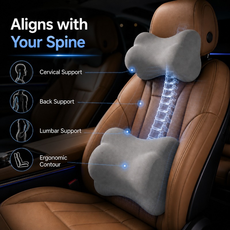 Universal Car Headrest Neck Pi - Memory Foam Car Neck Pillow Lumbar Support recension och pris
