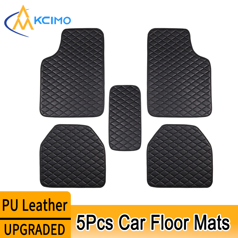 Kcimo 5Pcs Car Floor Mats PU L - Car Floor Mats Universal Waterproof Leather recension och pris