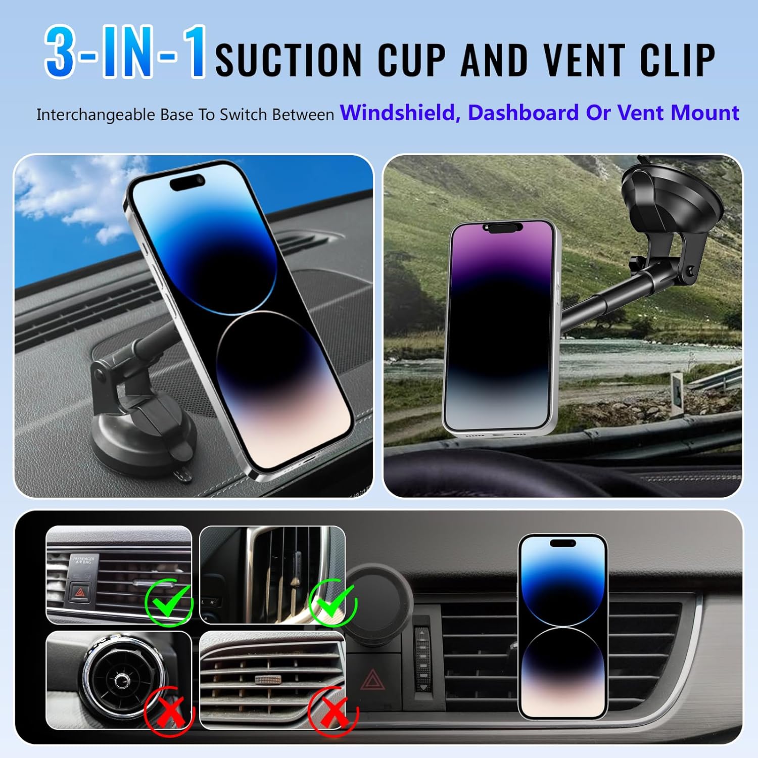 UYUXIO 15W Fast Charging Winds - Wireless Car Charger Mount Fast Charging recension och pris