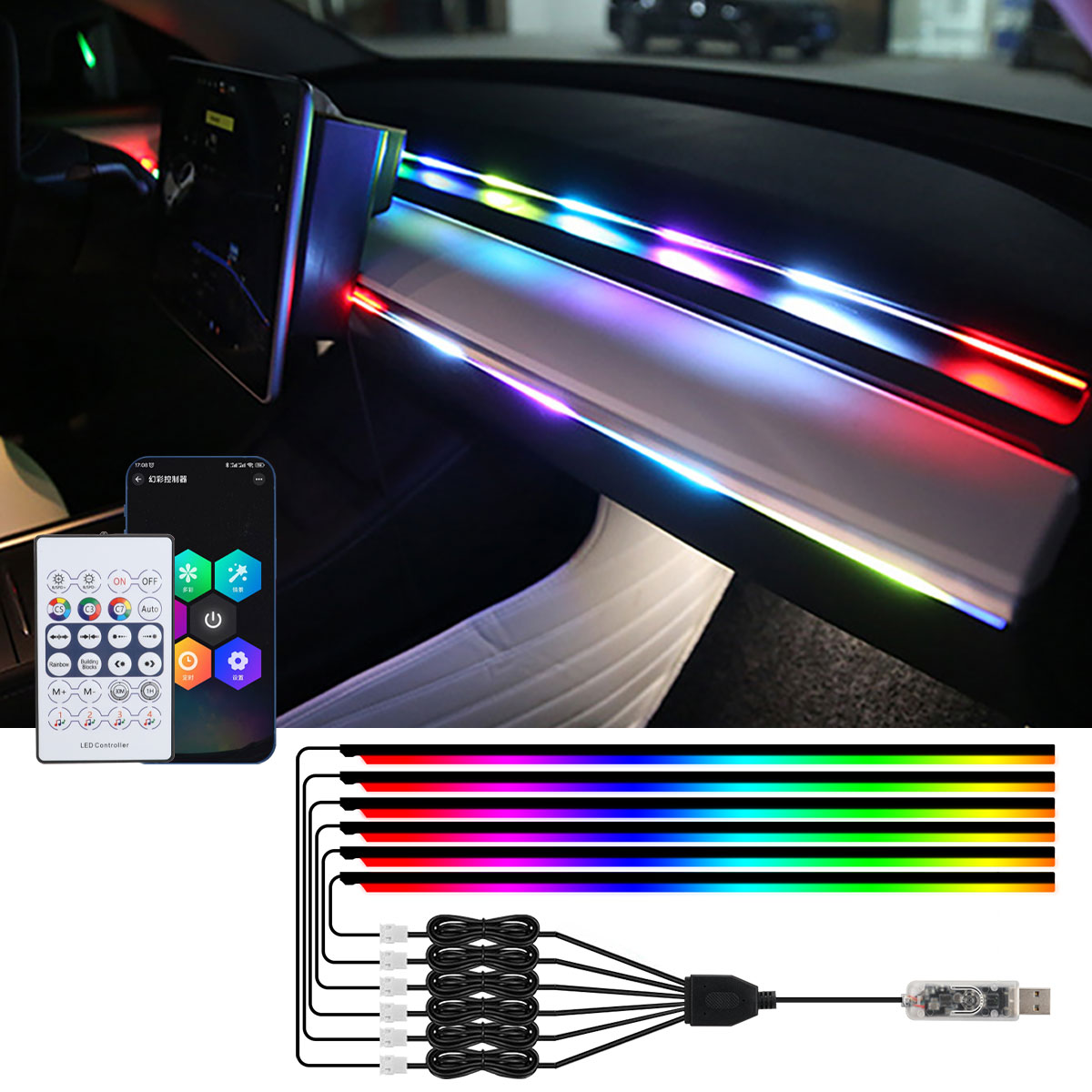 6/10 in 1 Car Led Ambient Ligh - Led Ambient Interior Car Lights App Control recension och pris