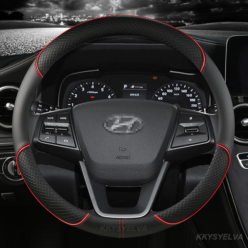 Microfiber Leather Car Steerin - Car Steering Wheel Cover Anti Slip Breathable recension och pris