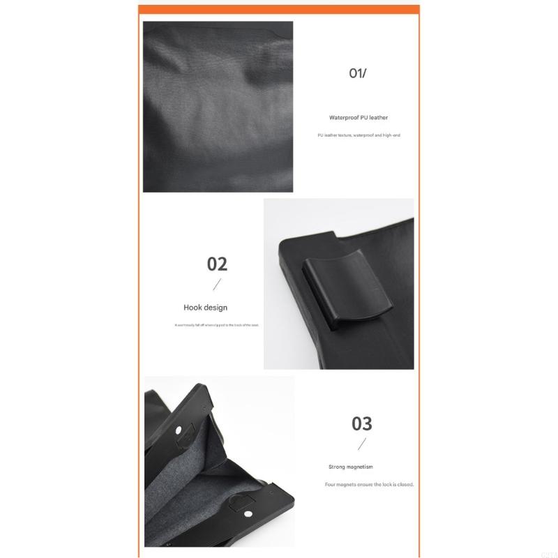 Car PU Leather Trash Bag Hangi - Waterproof Car Trash Can With Lid recension och pris