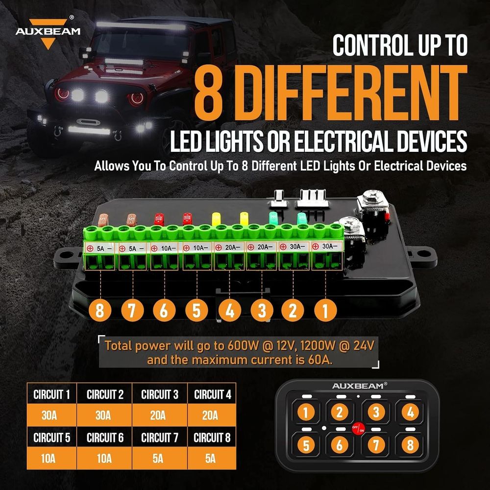 8 Gang Switch Panel BA80 Autom - Car Electronics recension och pris