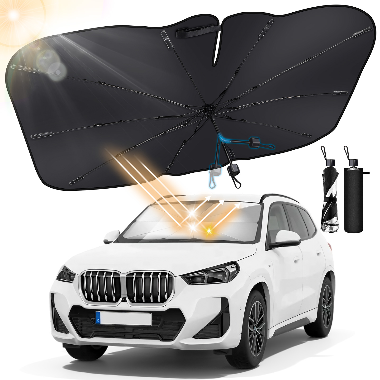 Pro Car Windshield Sun Shade U - Car Sunshade Windshield Umbrella Foldable recension och pris