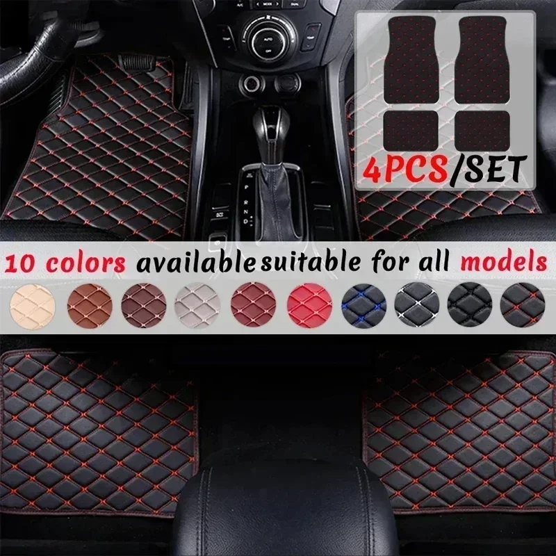 Car Floor Mats 4PCS Universal  - Car Floor Mats Universal Waterproof Leather recension och pris