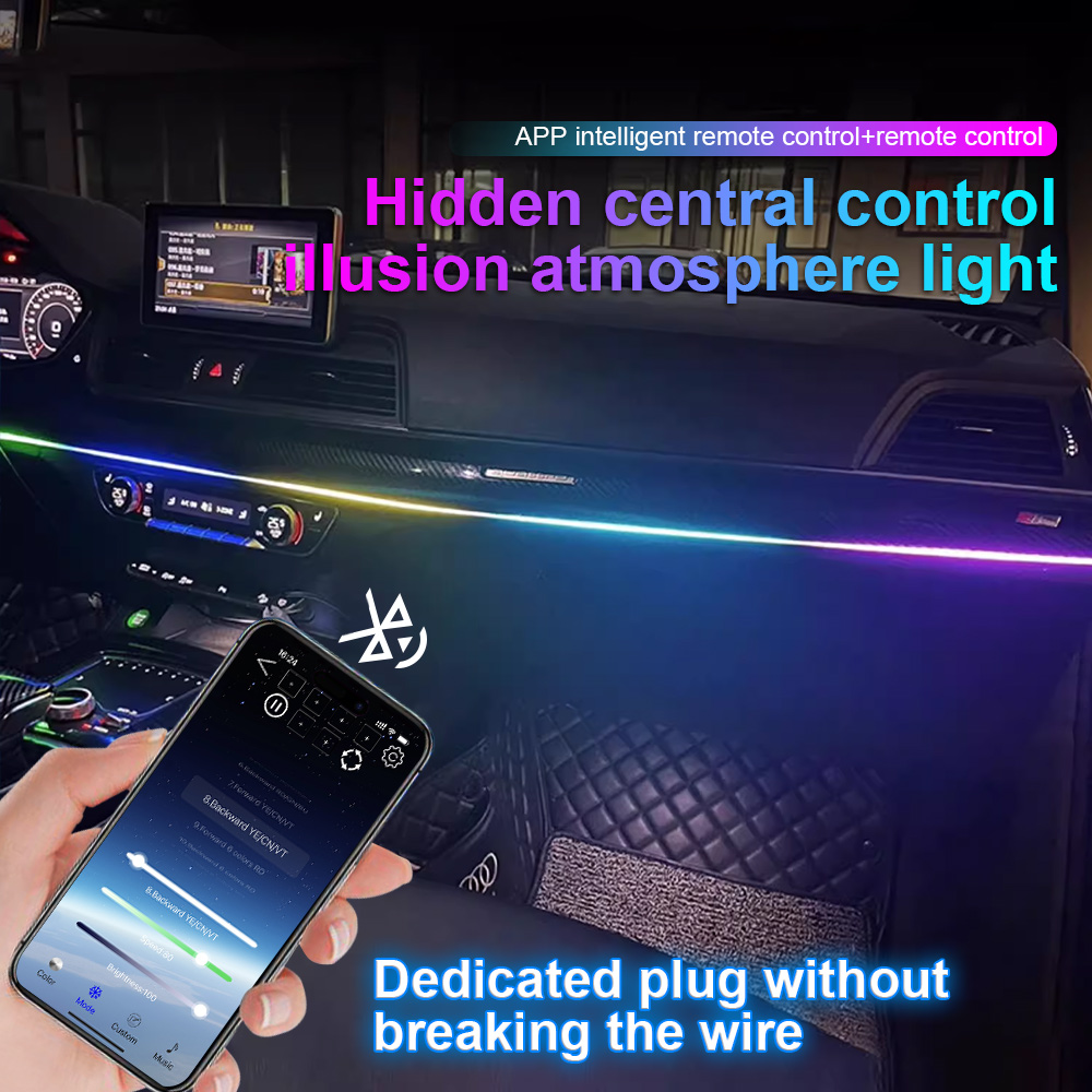 64 colors USB Car LED Ambient  - Led Ambient Interior Car Lights App Control recension och pris